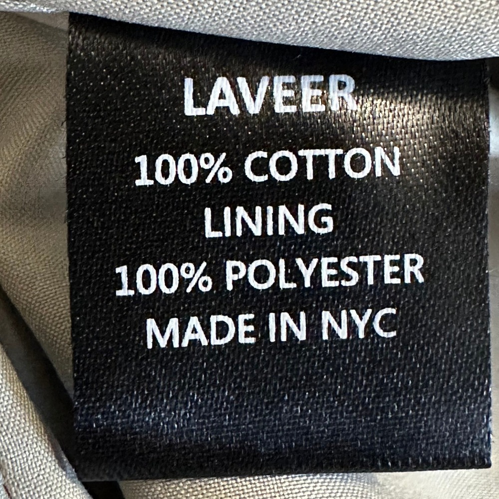 Laveer Black Cropped Blazer White Piping & Greek Key Trim Made in NYC Size 8 - Picture 6 of 7